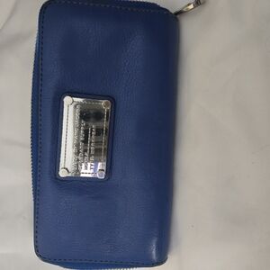 Marc JACOBS Blue Leather Wallet with Silver Plate
